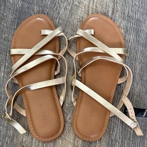 Torrid Gold Strappy Sandals WW